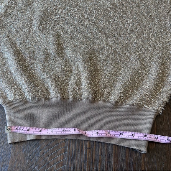 NWT Maeve by Anthropology Women’s Short Sleeve Tinsel Sweater Size M Holiday Top - Picture 9 of 11